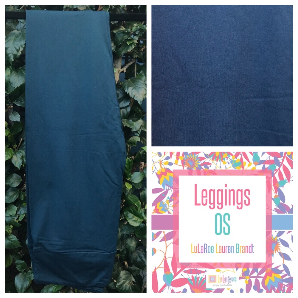 NEW LuLaRoe OS Solid Navy Blue Leggings